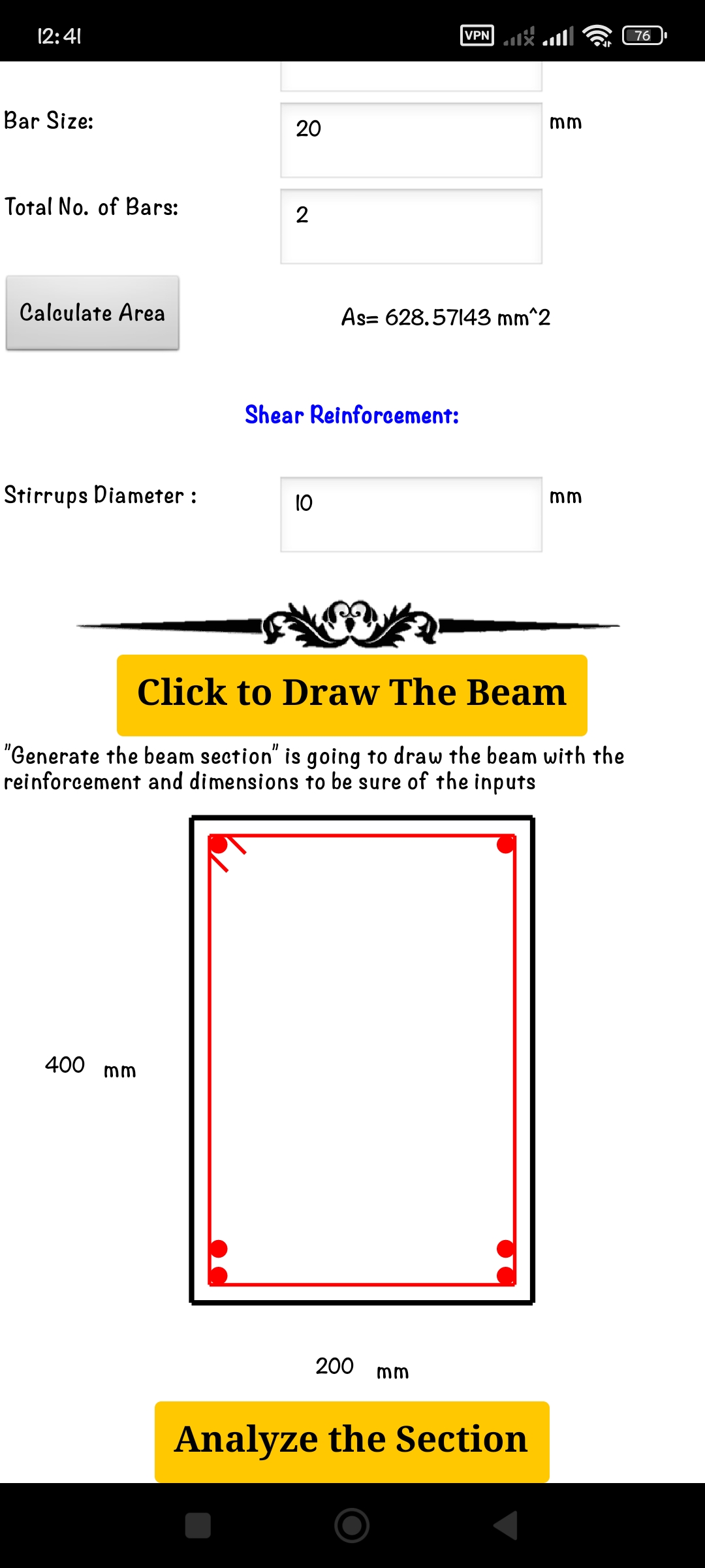 RC beam analysis 7