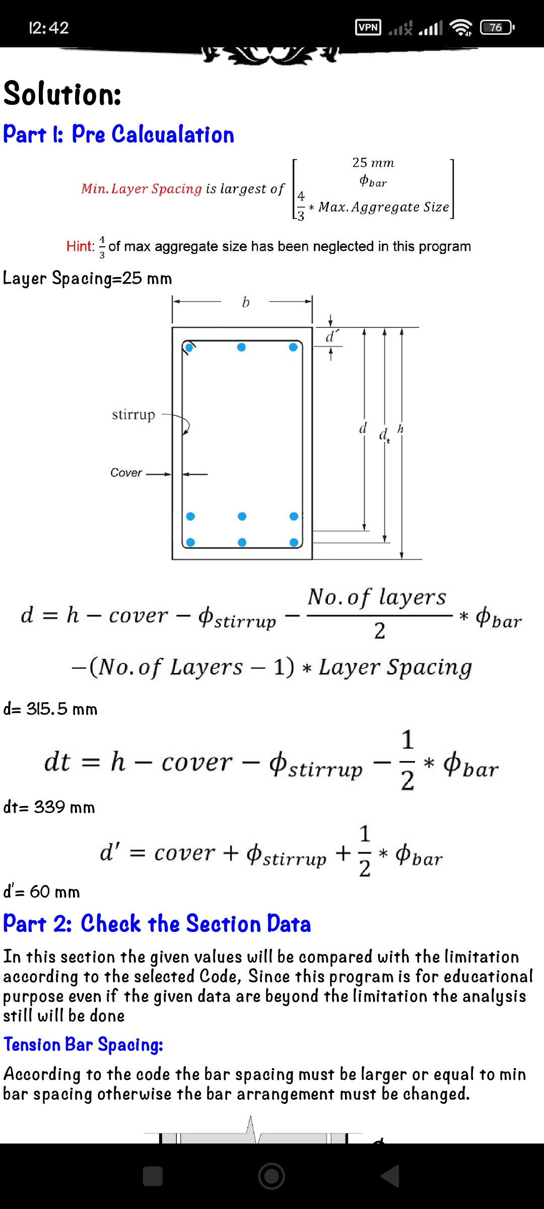 RC beam analysis 12