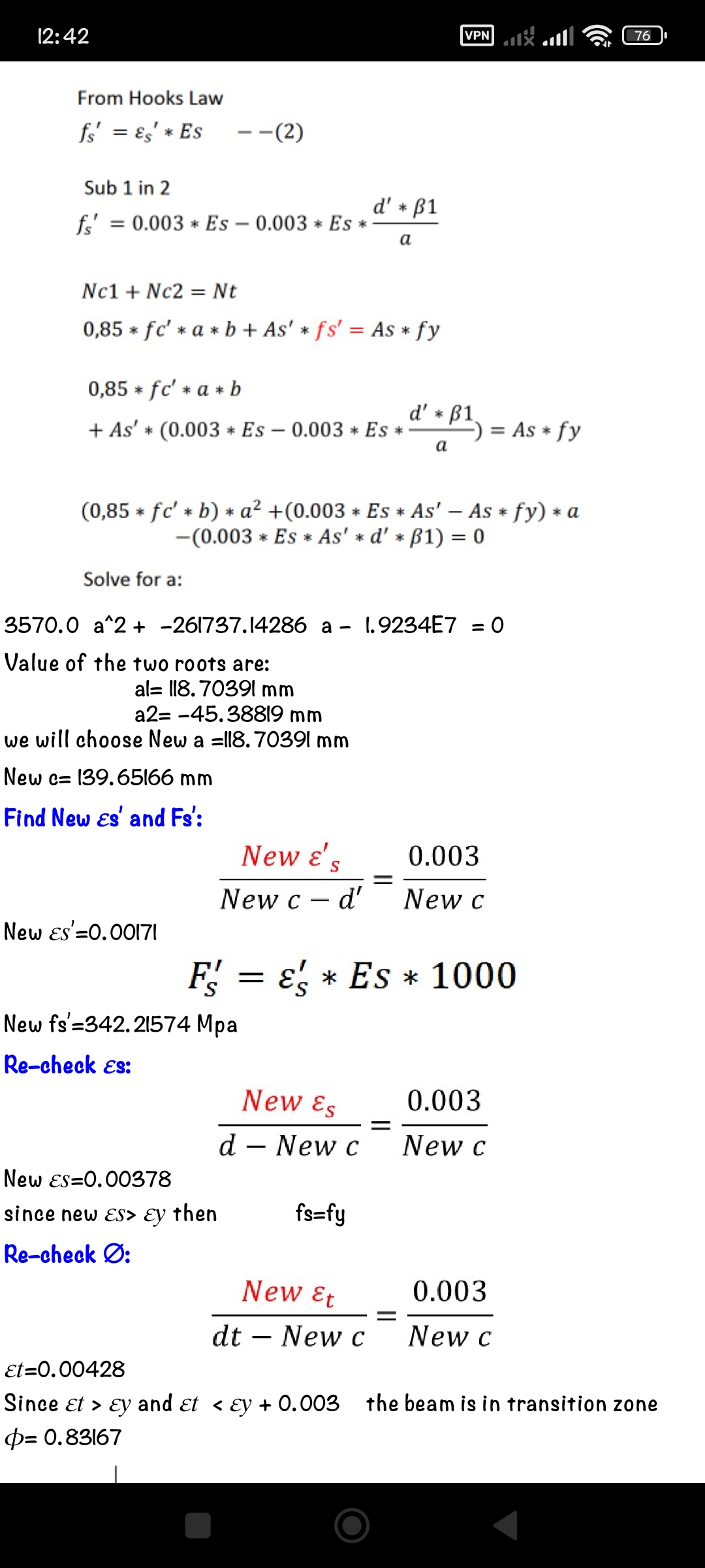 RC beam analysis 15